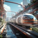 train, monorail, transportation, futuristic, future, city, urban, fantasy, monorail, monorail, monorail, monorail, monorail, futuristic, future, city