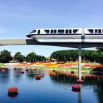 white train and bridge